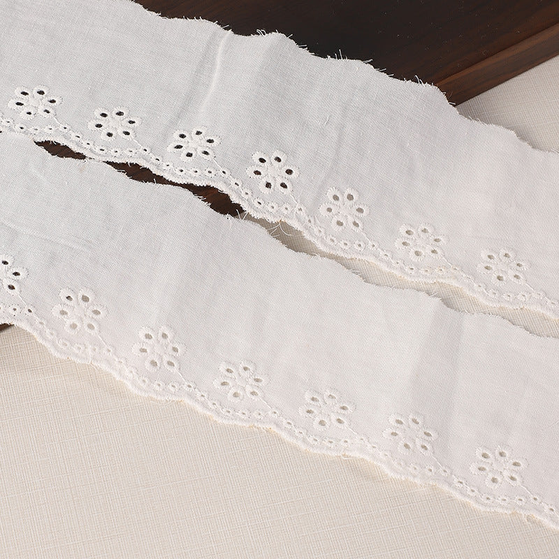 45/70mm Cotton Lace Trim with Embroidered Holes 20 Yards