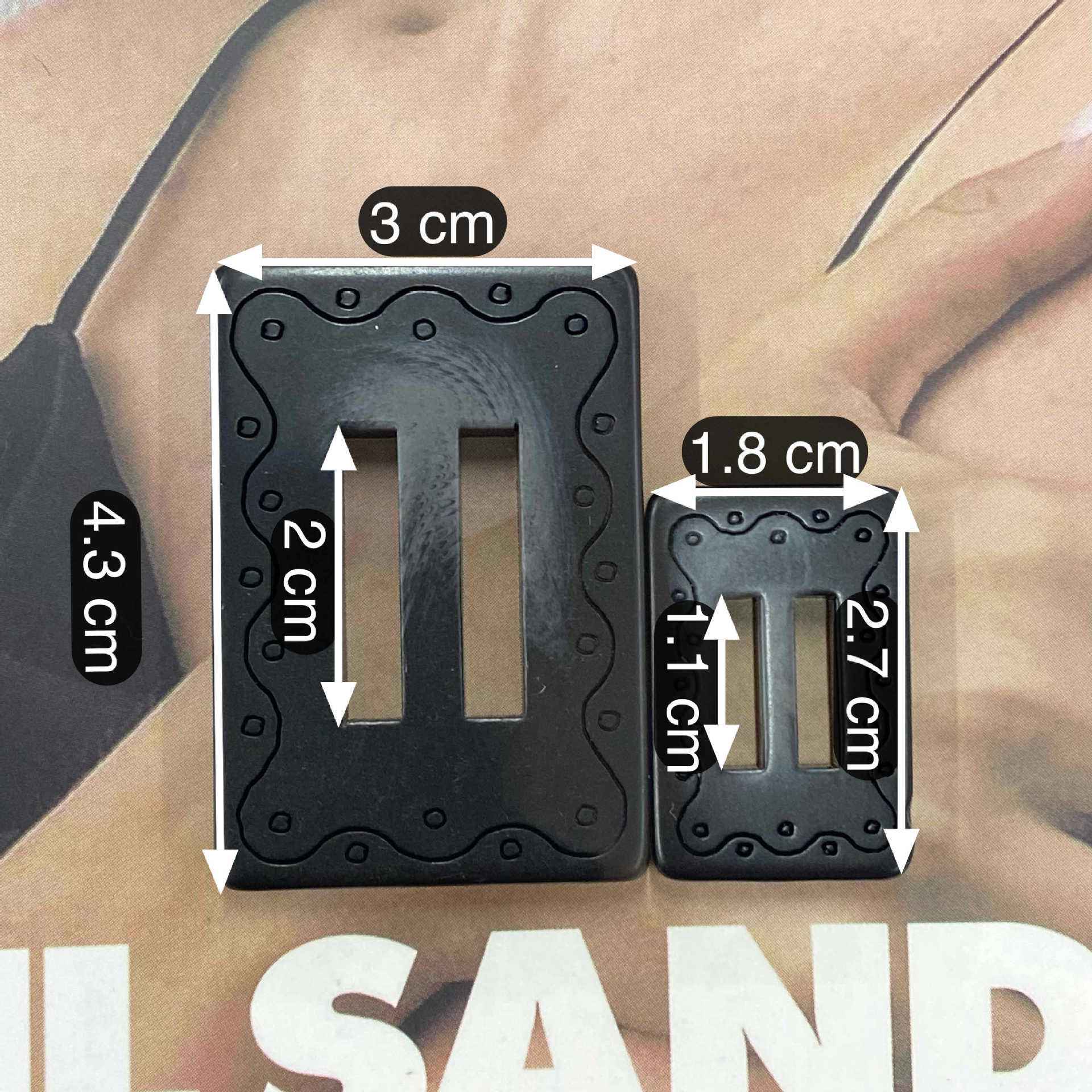 4.3cm Rectangular Resin 2-Hole Buckle Buttons 10pcs
