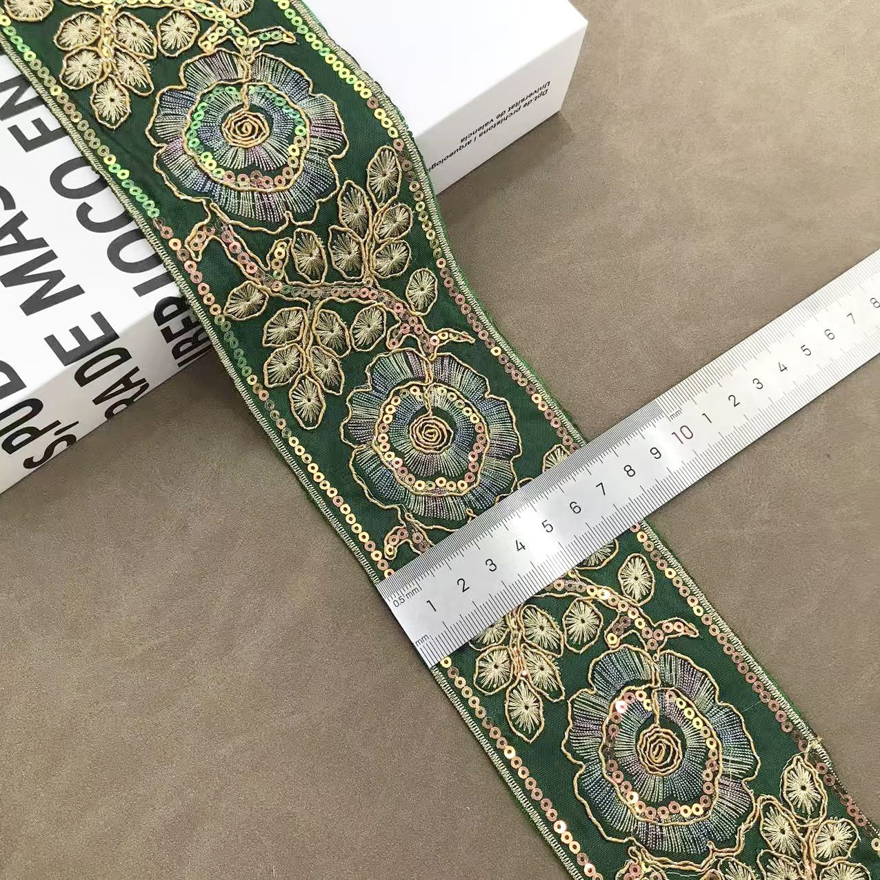 7.5cm Hmong Ethnic Floral Embroidered Trim 10 Yards