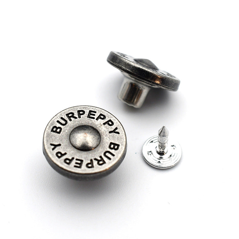 Hollow Round Metal Shank Stud Buttons for Denim Clothing 21 Pack