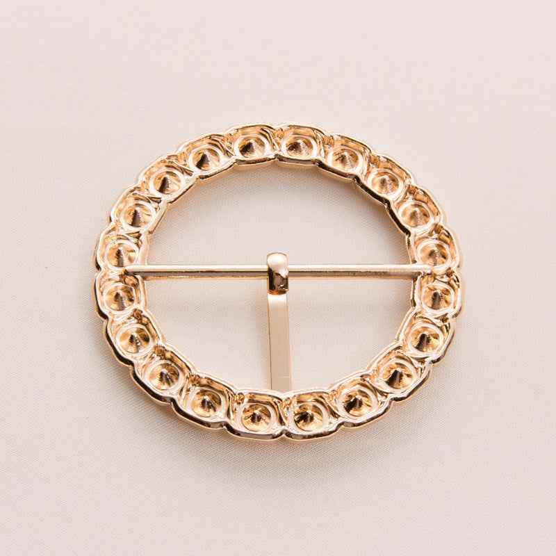 45mm Gold & Silver Metal Rhinestone Round Belt Buckle 20 Pack