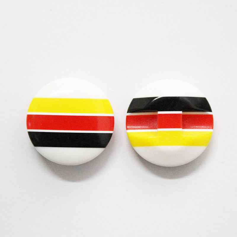 Colorful Striped Hidden Hole Resin Buttons for Knitwear 100 Pack