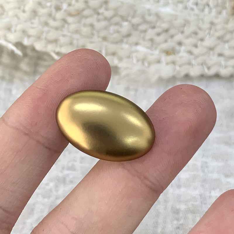 Oval Smooth Gold Alloy Shank Buttons for Sweaters 48 Pack