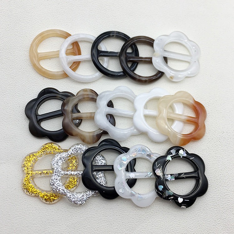 25mm Adjustable Flower Resin Buckle Button for T-Shirts Scarves 10pcs