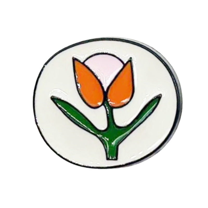 Boutons en métal tulipe à goutte d'huile peints à la main vintage 18MM 20pcs