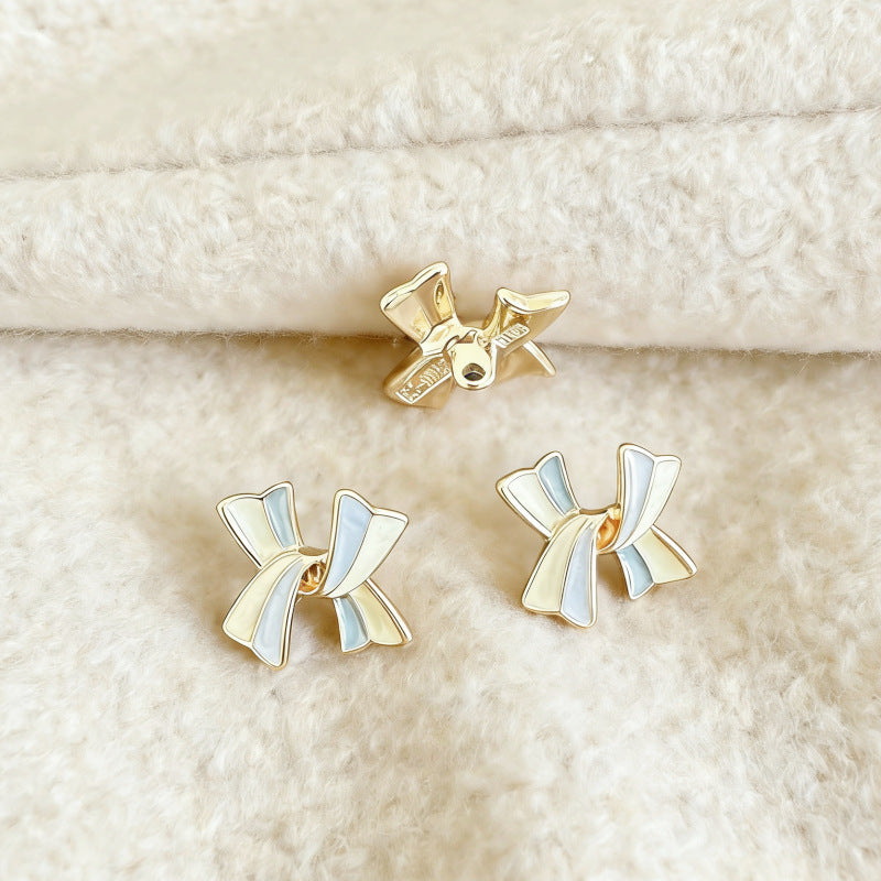 3D Irregular White & Sky Blue Enamel Metal Buttons 20PCS