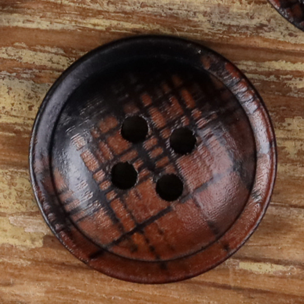 Wood 4-Hole Round Buttons 30pcs for Children's Clothing Cotton Linen Shirts Coats
