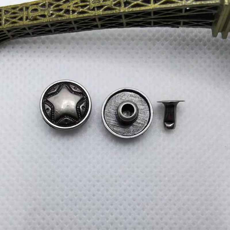 Vintage Silver Star Studs – Punk Rock Spikes 55 Pack(11 Styles)