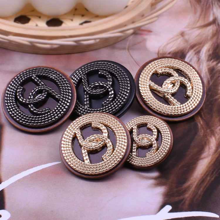 18/23/25mm Brown Resin-Metal Shank Buttons for Cardigans Knitwear