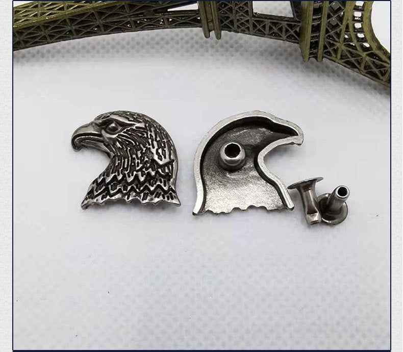 Vintage Silver Eagle Rivets – Antique Alloy Studs for Punk 40 Pack