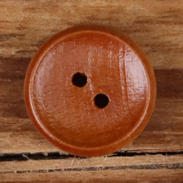 Brown Natural Wood Bowl-Shape 2-Hole Buttons – Set of 30