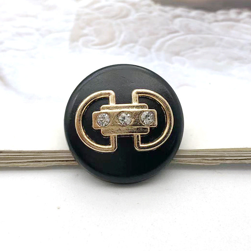 1 Inch Vintage Bronze Metal Shank Buttons Colored Beads 12pcs