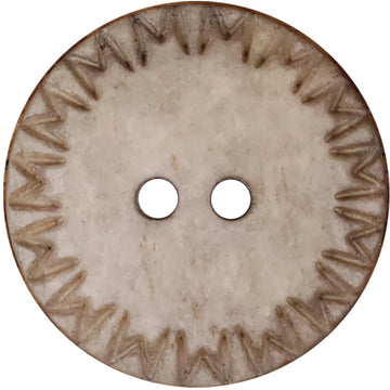 Natural Bone Buttons Round 2-Hole Domed | Light Khaki | Pack of 10
