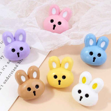 36-Pack Colorful Cute Rabbit 15mm Resin Shank Buttons