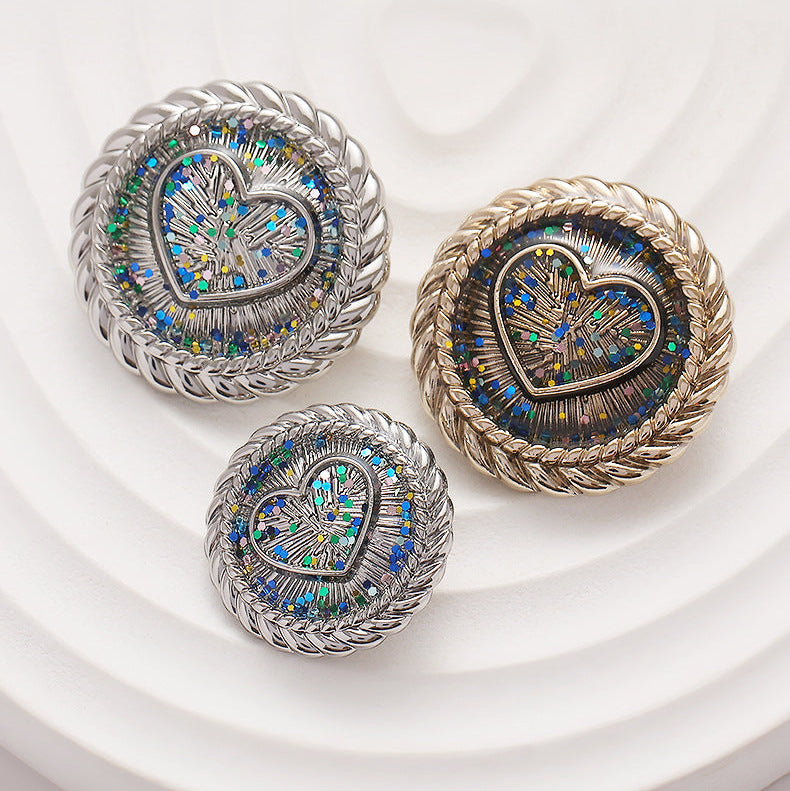 18/23mm Vintage Gold Heart Metal Shank Buttons 10pcs