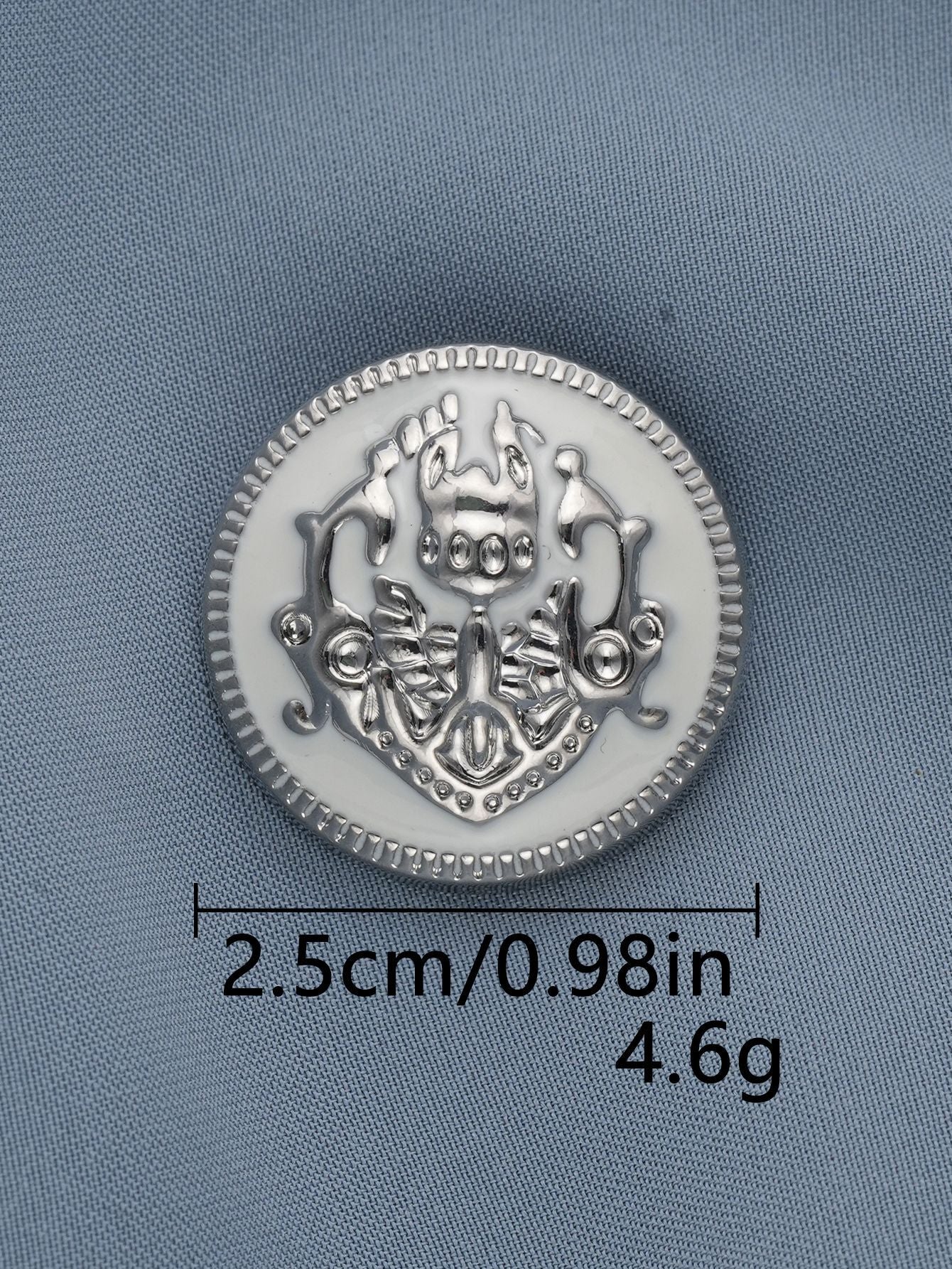 British Style Embossed Decorative Metal Shank Buttons 30pcs Mixed Size