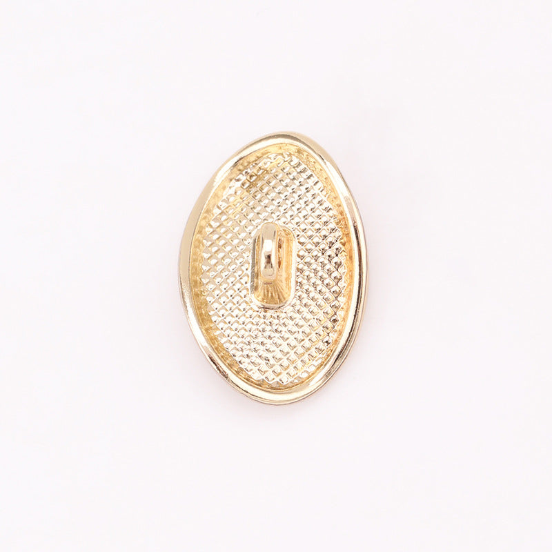 Egg Shape Twisted Metal Shank Buttons Set of 20 – Light Gold & Nickel
