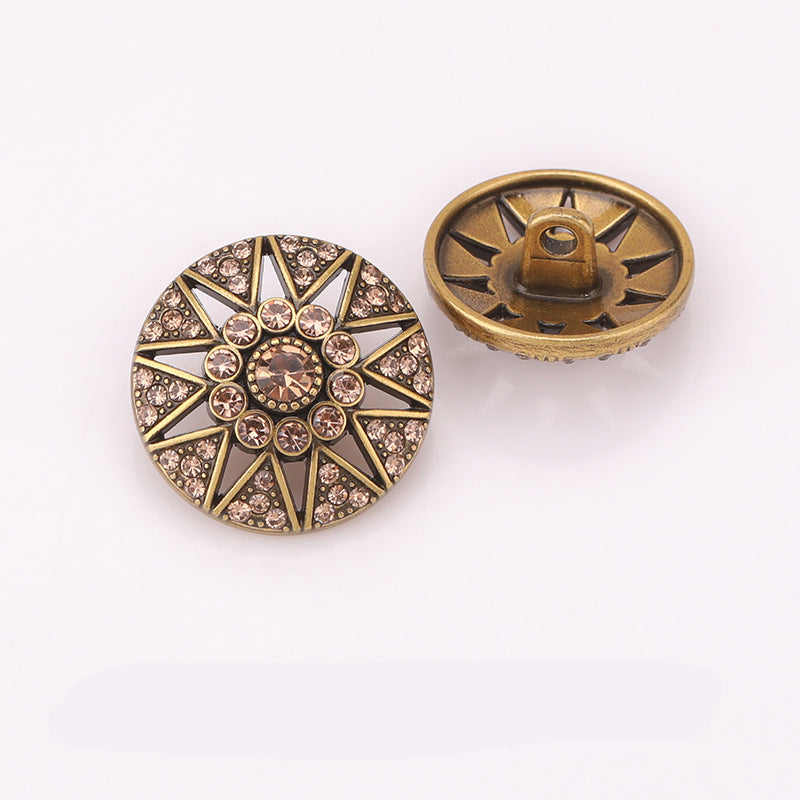 Hollow Star Crystal Metal Shank Buttons Set of 20