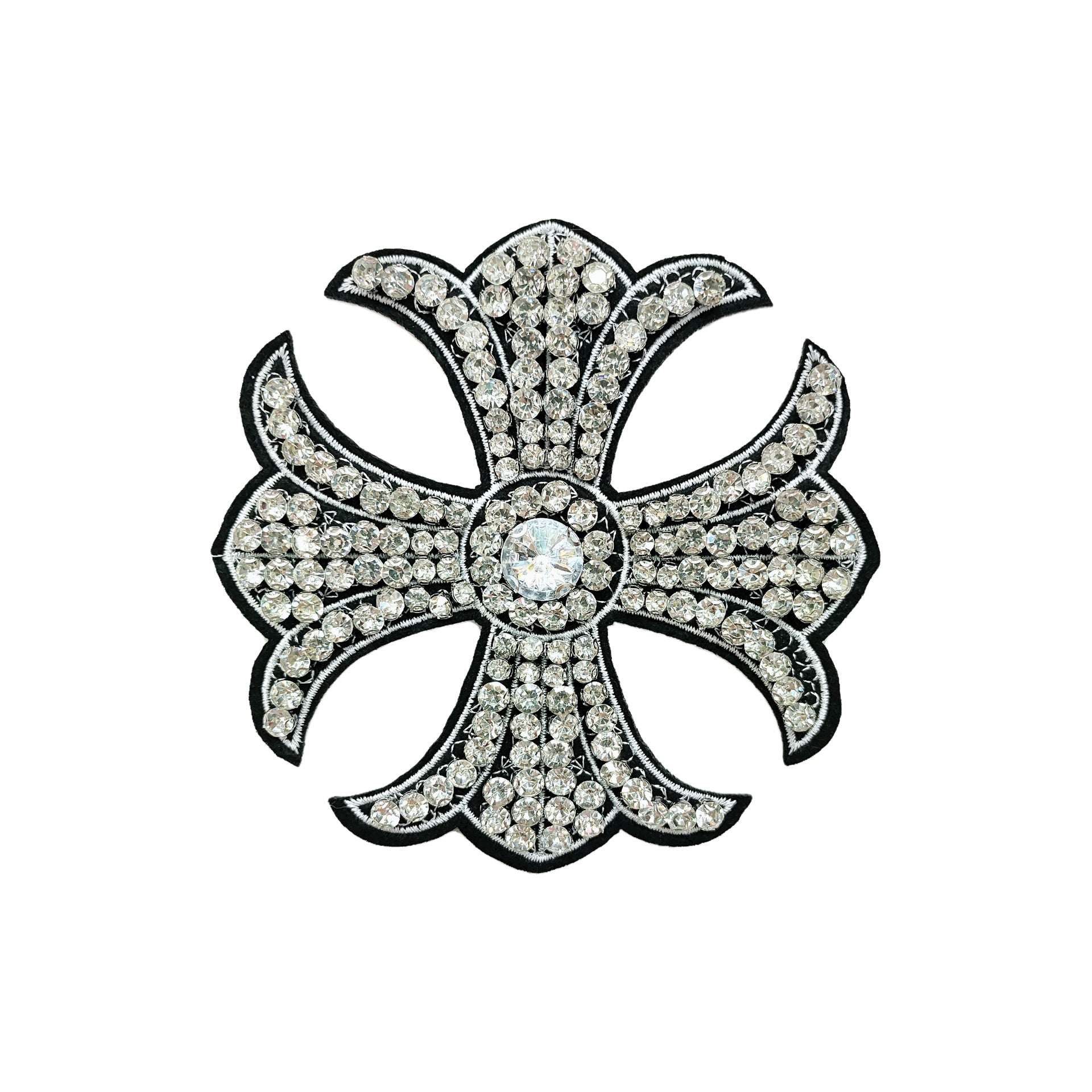 Pärlad Vintage Kors Applikation Strass-utsmyckad 3D Patch 5 Pack