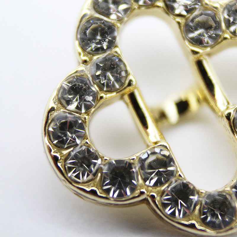 15mm Chinese Clover Rhinestone Shank Metal Buttons 20pcs