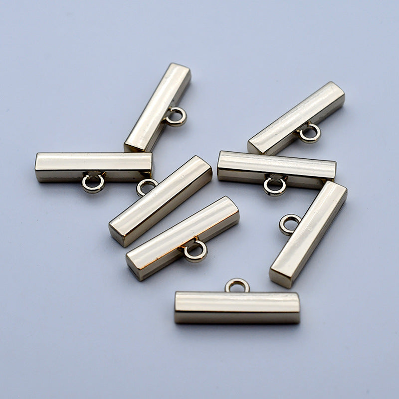 Botões Decorativos Dourados em Forma de Barra Retangular de Metal de 21mm para Casacos 20pcs