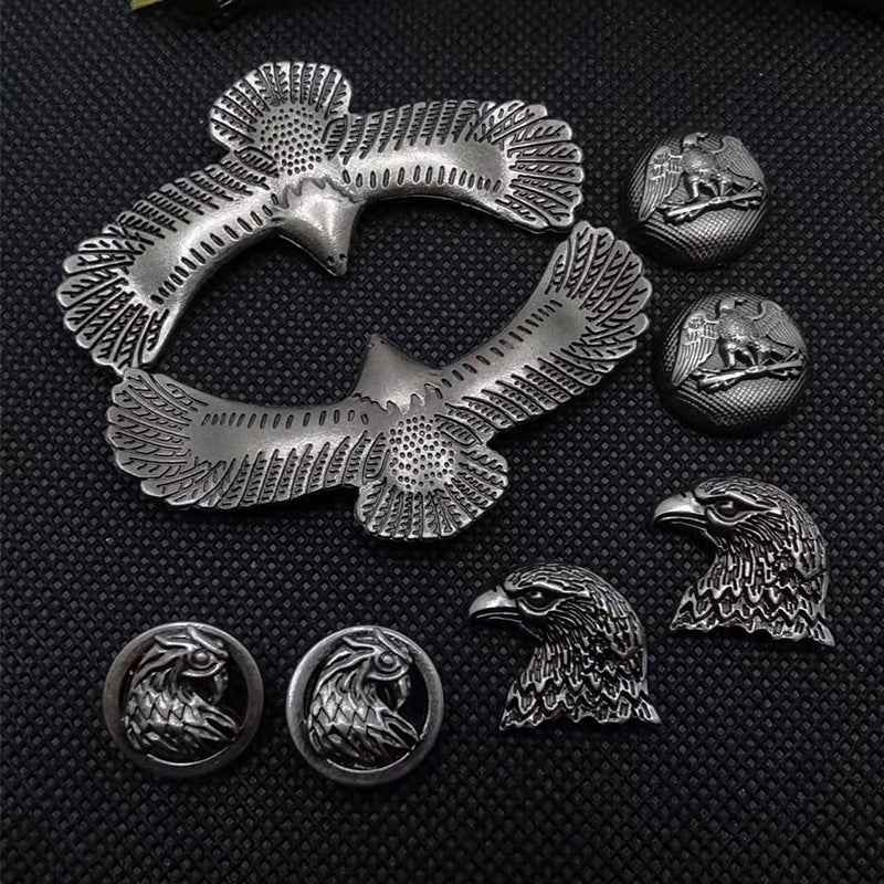 Vintage Silver Eagle Rivets – Antique Alloy Studs for Punk 40 Pack