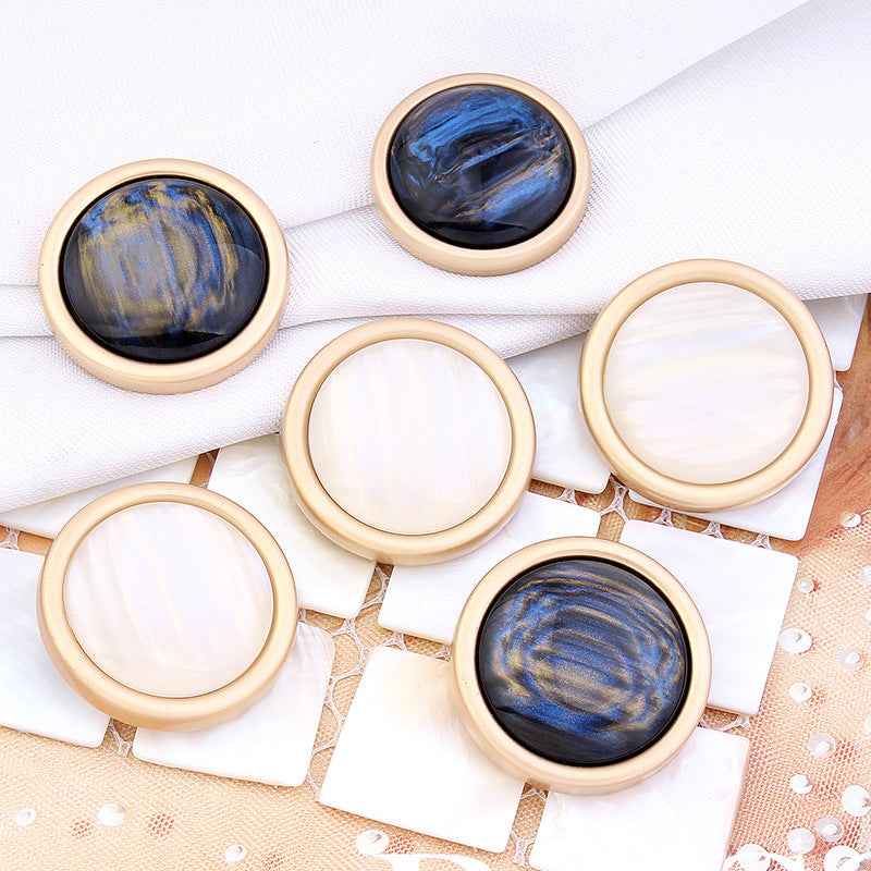 15-28mm Cat's Eye Gemstone Shank Buttons Gold White & Blue-Black 36pcs