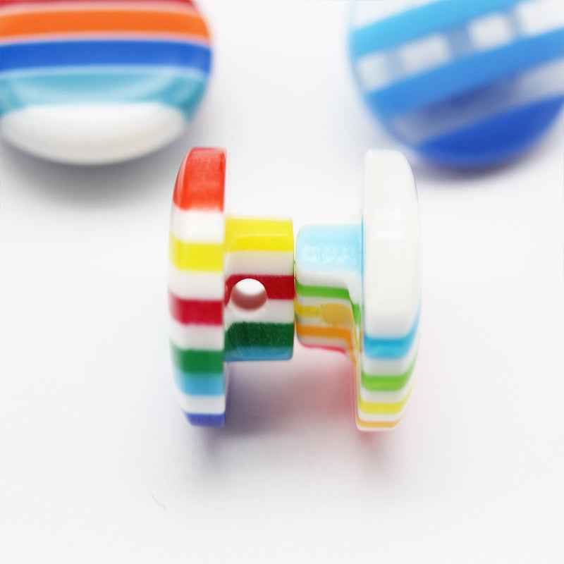 14mm Rainbow Round Shank Striped Resin Buttons for Shirts 50pcs