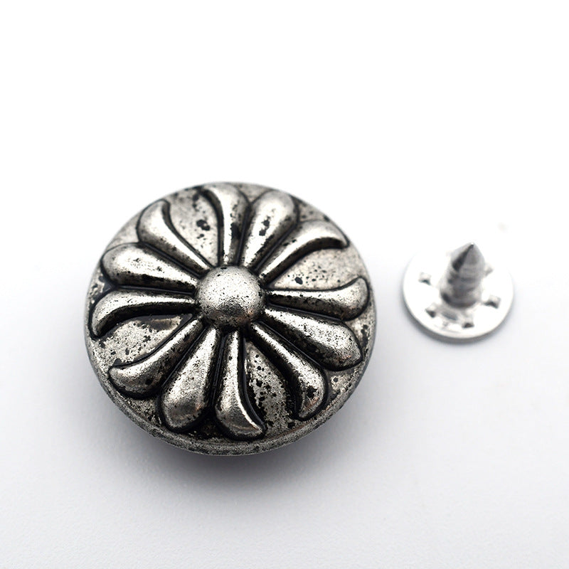 Hollow Round Metal Shank Stud Buttons for Denim Clothing 21 Pack