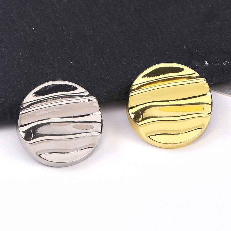 28L/36L Crinkle Wave Metal Shank Buttons for Jackets Outerwear 20pcs