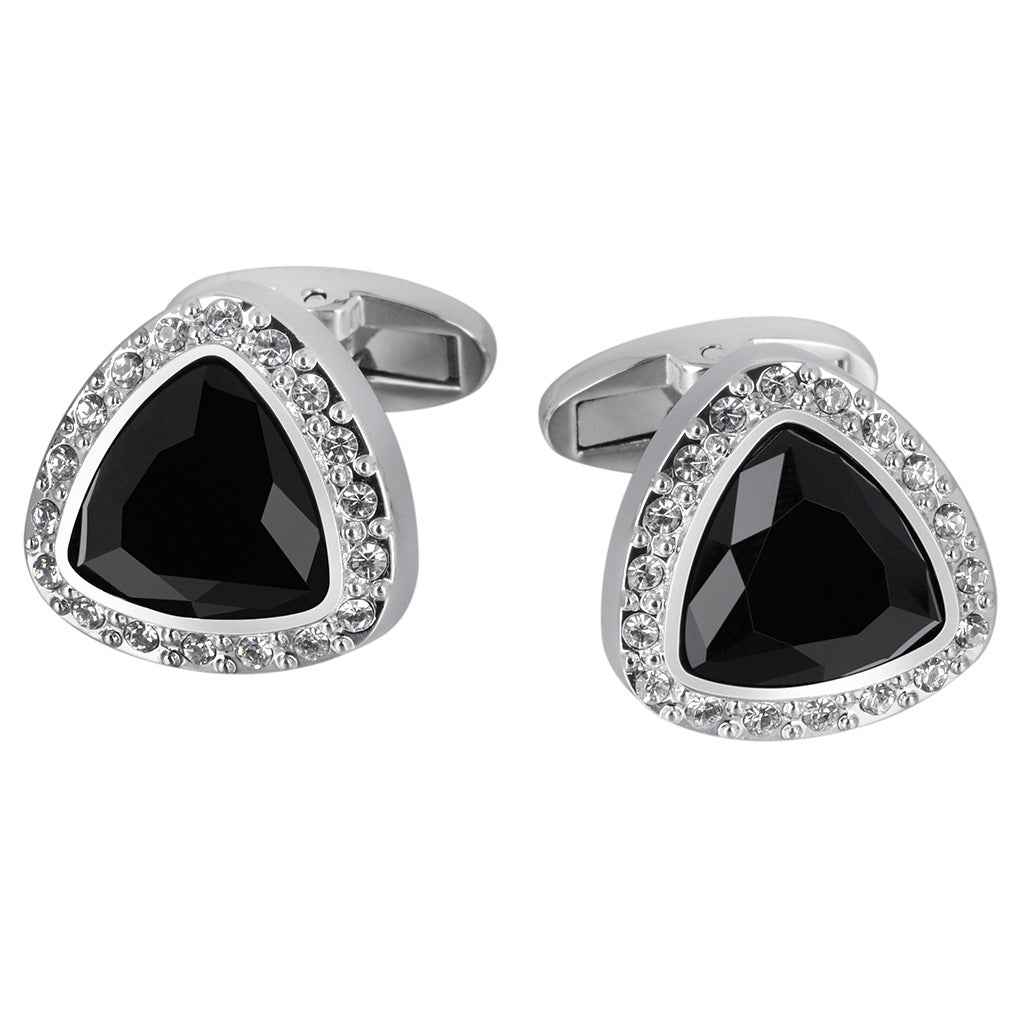 18mm Triangle Black Onyx Cufflinks