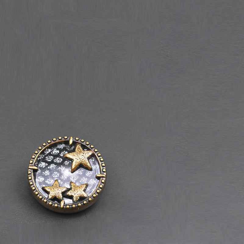 18/23mm Gold/Silver/Bronze Starry Sky Alloy Shank Buttons 10pcs