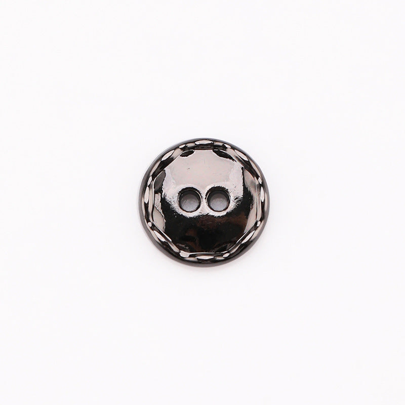 Round 2-Hole Metal Buttons 11mm Set of 30 – Gunmetal Gold Matte Silver