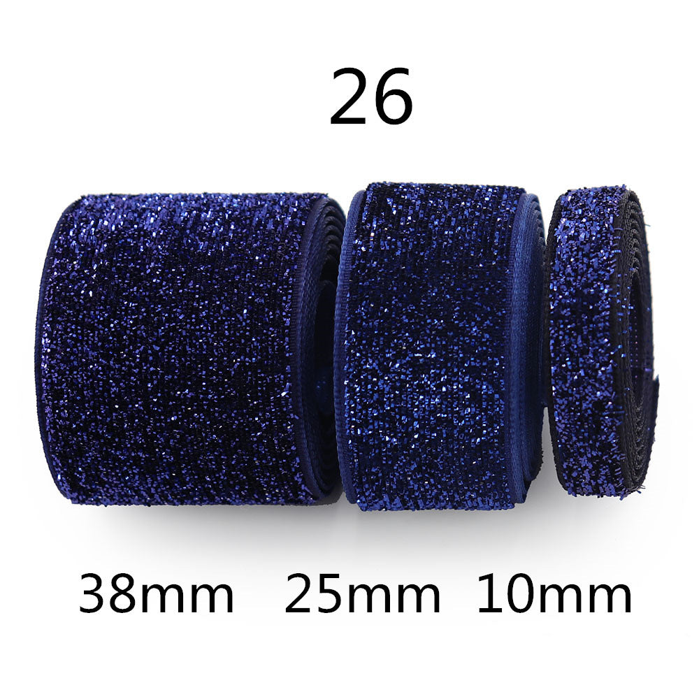 10/25/38mm Gradiens Chenille Szalag Csillogással 3 Méret Csomag