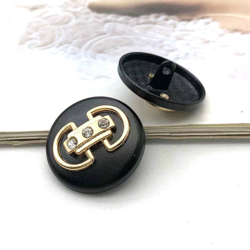 1 Inch Vintage Bronze Metal Shank Buttons Colored Beads 12pcs