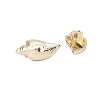 Conch Shell Metal Shank Buttons Set of 20 – Light Gold & Nickel Silver
