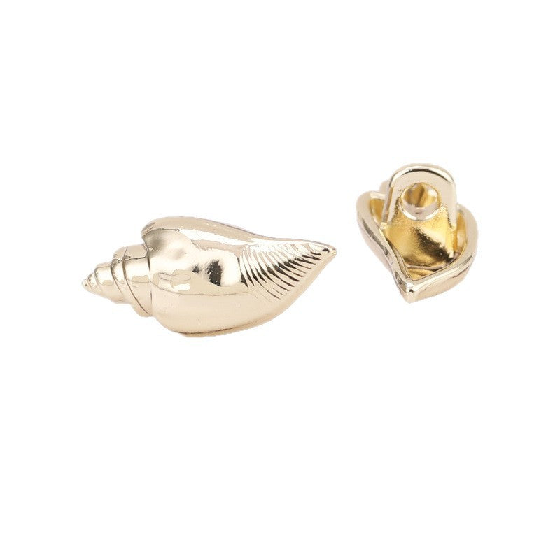 Conch Shell Metal Shank Buttons Set of 20 – Light Gold & Nickel Silver
