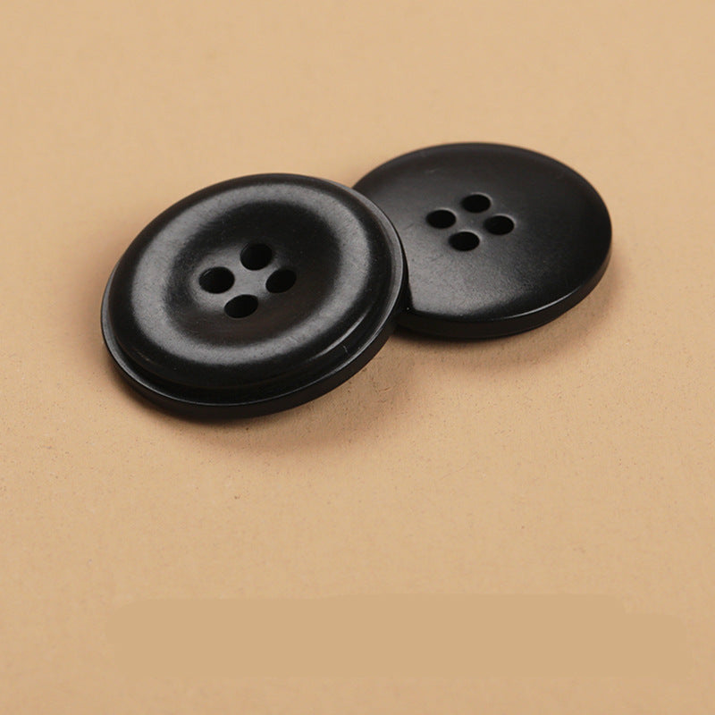 Natural Fruit Shell 4-Hole Buttons Set of 20 – Black Brown Ivory Round