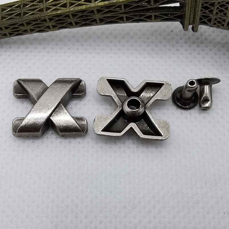 Vintage X-Shaped Punk Belt Studs – DIY Alloy Rivets 30 Pack(3 Styles)