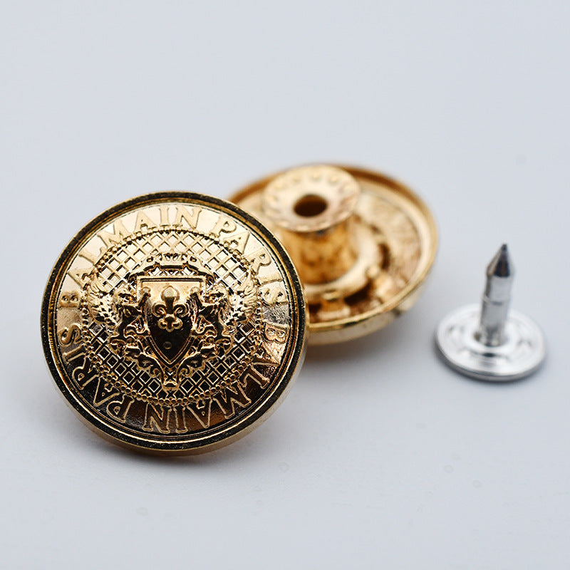 Hollow Round Metal Shank Stud Buttons for Denim Clothing 21 Pack