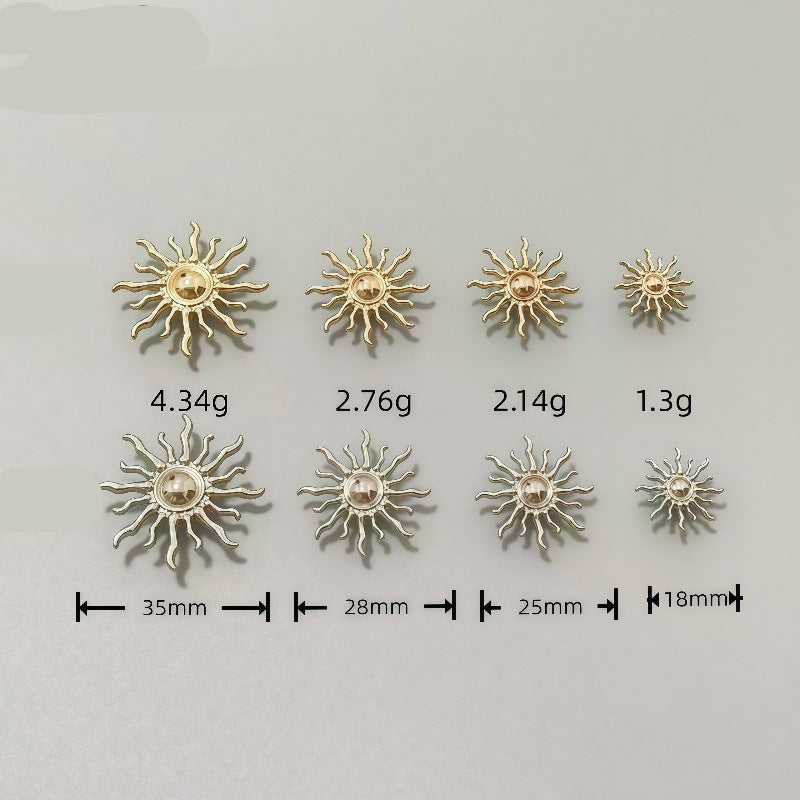Fashion Sun-Shaped Metal Shank Buttons for Hand Sewing 20PCS
