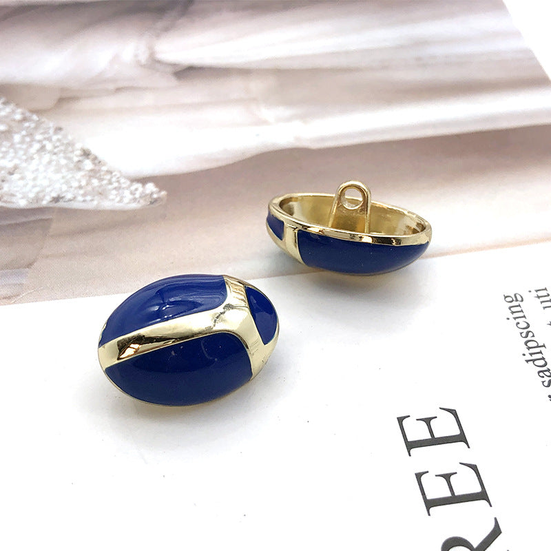 Beetle Gold Blue Cashmere Blazer Cardigan Metal Shank Buttons 10pcs