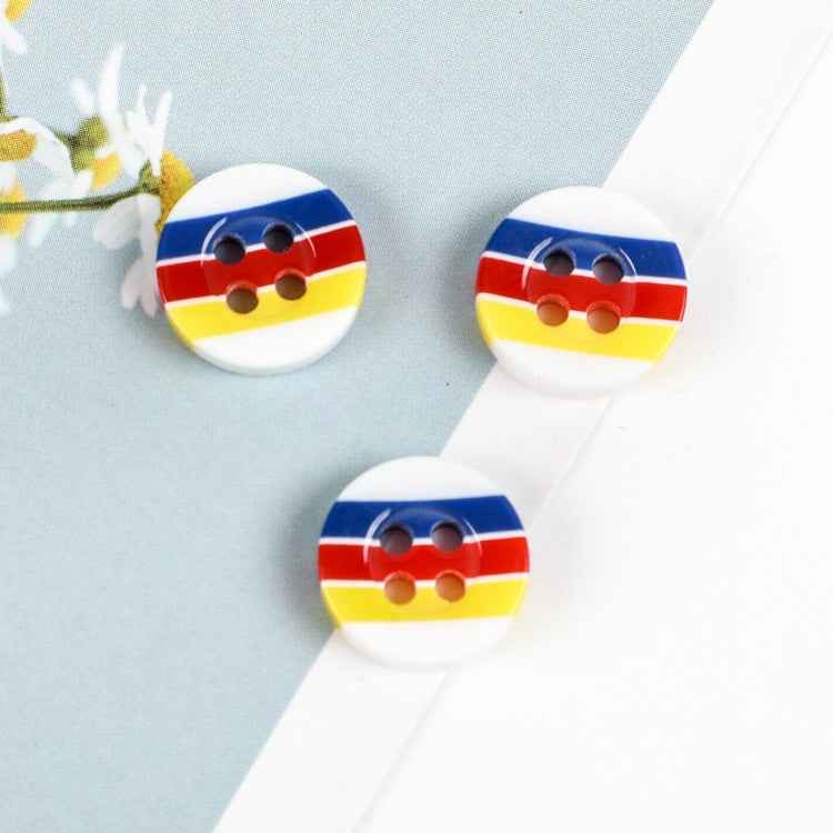 11.5mm Round 4-Hole Colorful Striped Buttons for Casual Shirts 96 Pack