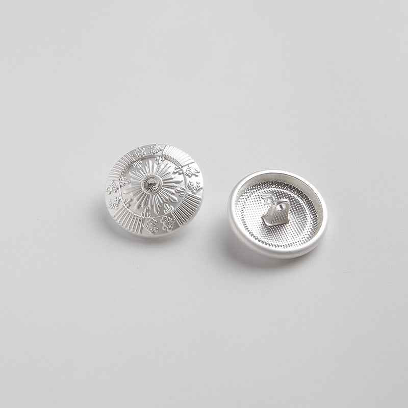 Frosted Metallic Sun Shank Buttons – 18mm/23mm with Crystals,Gold/Silver Tones