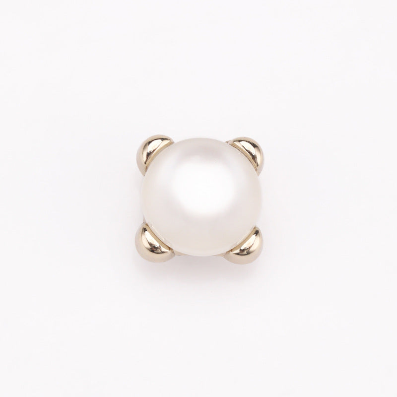 Square Pearl Metal Shank Buttons 20-Pack 8.5mm/11mm