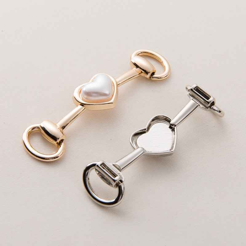73mm Gold Silver Metal Heart Chain Decorative Buckle 20 Pack