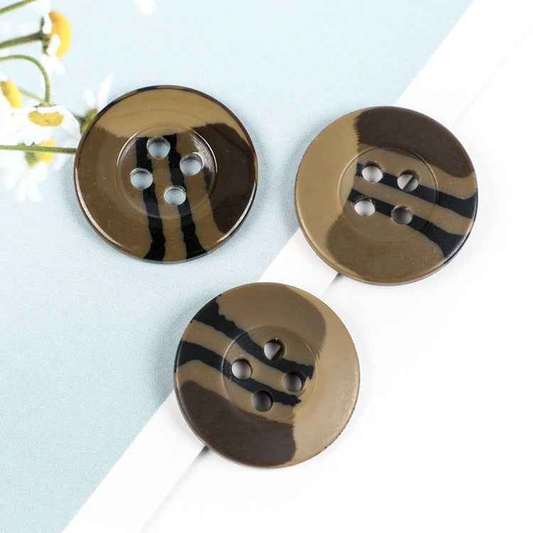 Camouflage Brown Green Resin Buttons for Military Shirts Jacket 100pcs