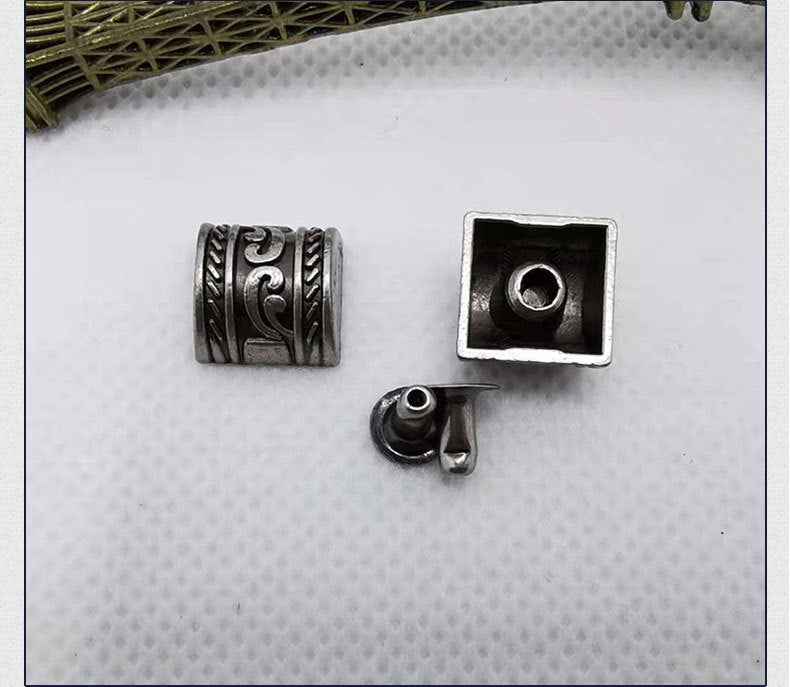 Vintage Silver Cross Flower Rivets Punk Gothic DIY Studs 30 Pack