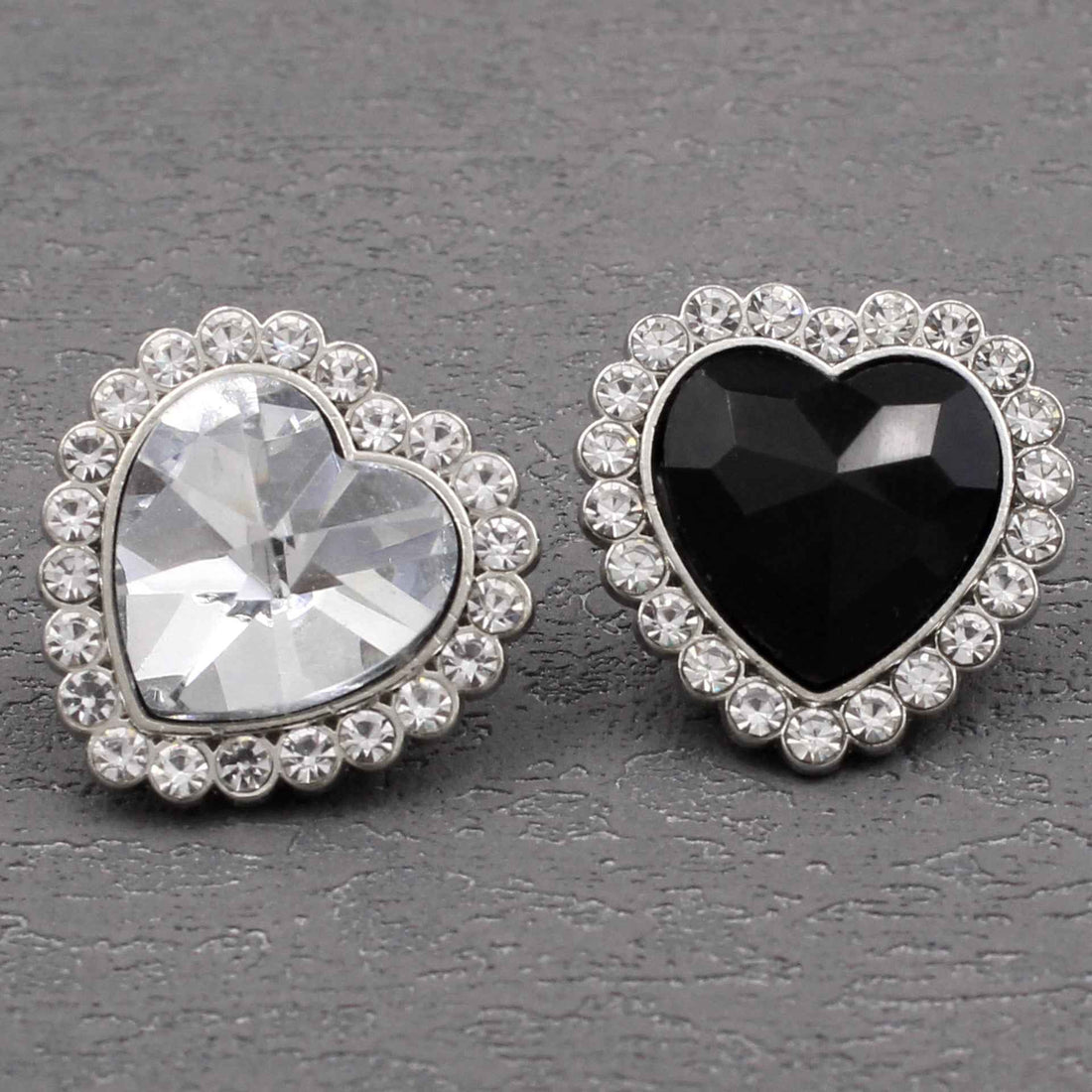 Exquisite Heart-Shaped  Crystal Rhinestone Metal Sewing Buttons 20pcs