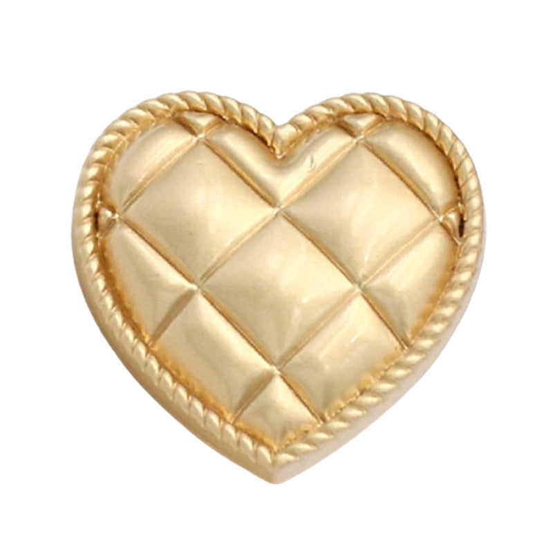 25MM Schildpatt Gold Herzform Metallknopf mit Schaft 20 Stück